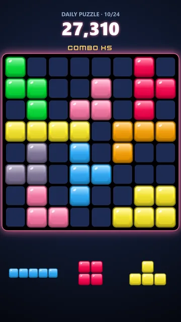 The Daily Puzzle in the Neon Lab theme