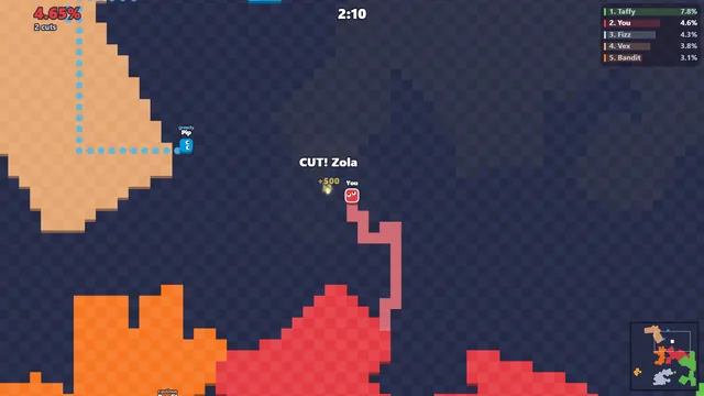 Cutting a rival's trail knocks them out for +500
